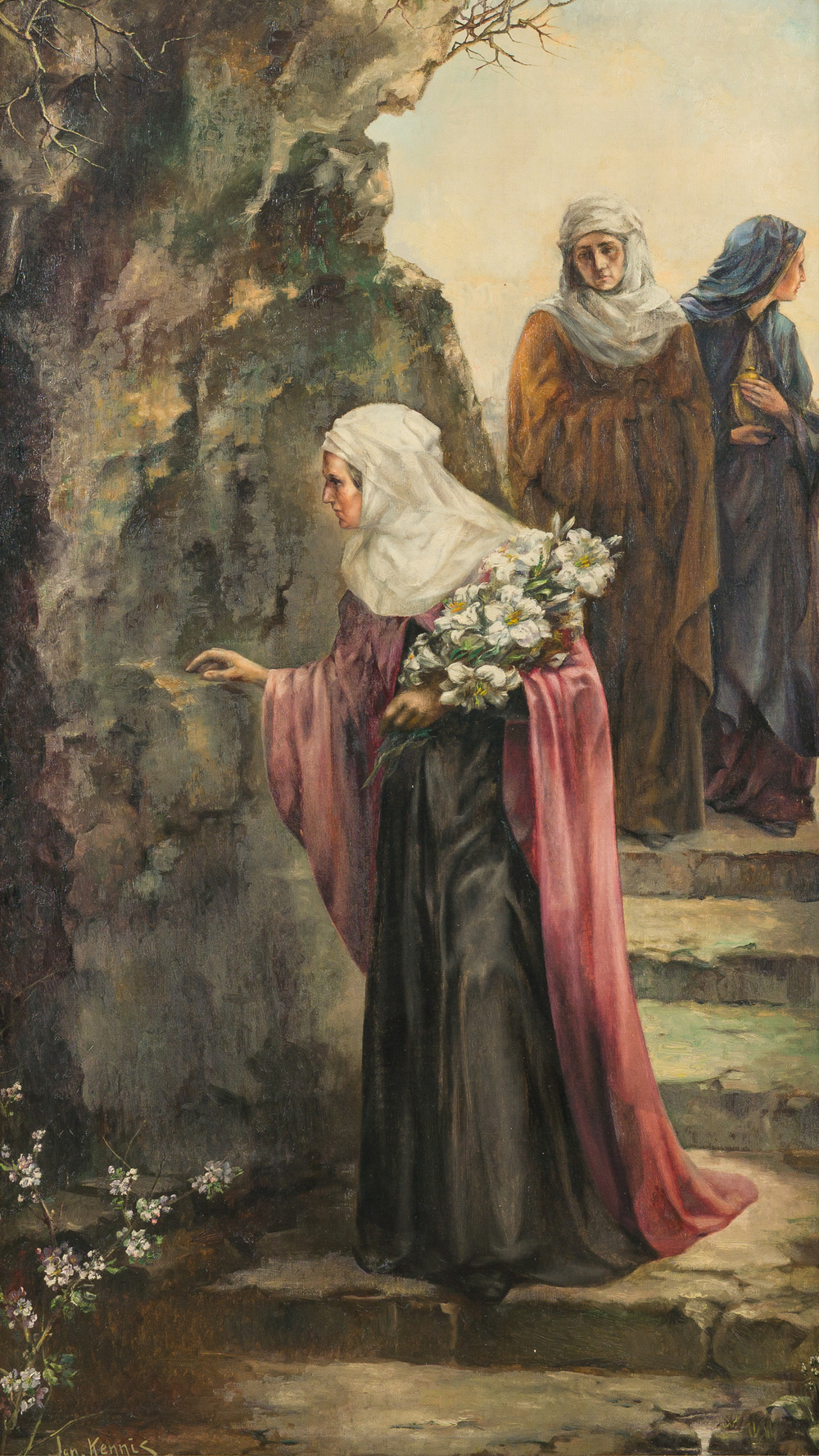 Ignace Kennis (1888-1973): Een moment van rust, olie op doek