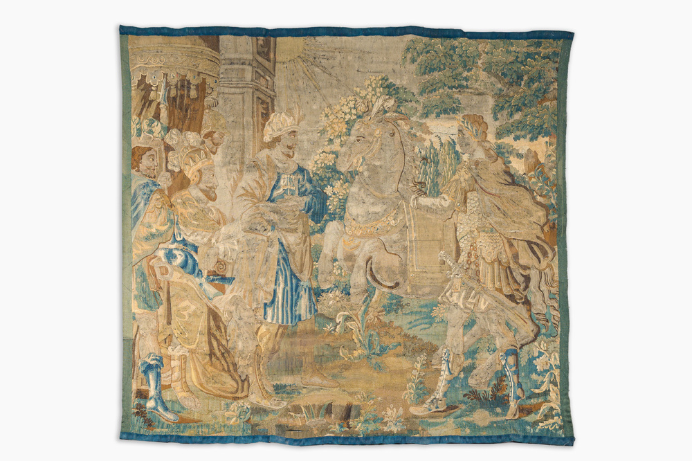 A fragment of a Flemish wall tapestry, Brussels or Oudenaarde, 17th C.