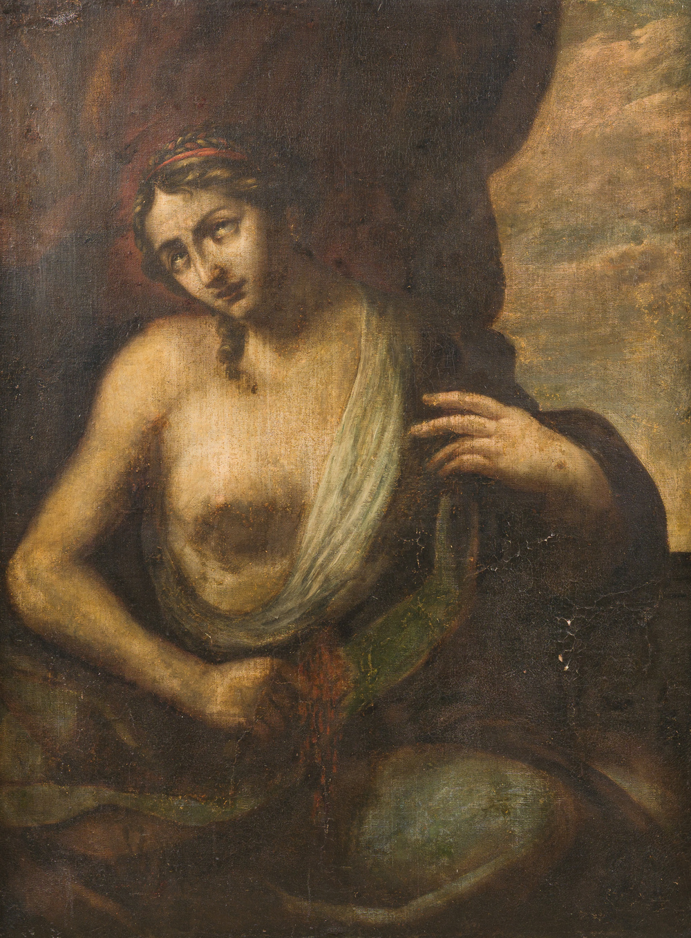 European school: The penance of Mary Magdalene, oil on canvas, ca. 1700