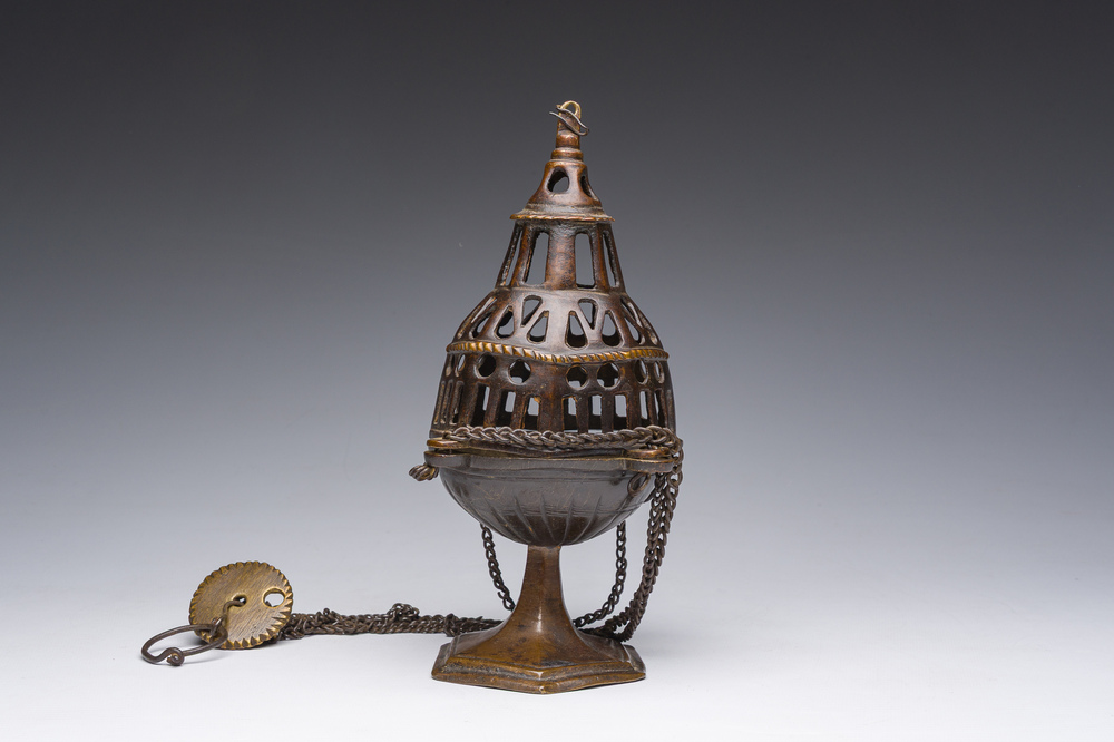 A Gothic bronze censer, Southern Netherlands, 16th C.
