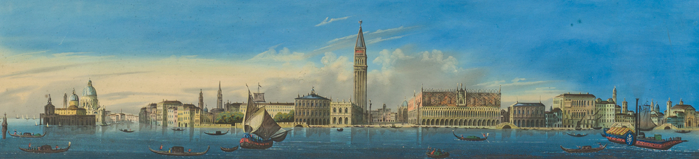 Italian school: 'Venezia', gouache on paper, ca. 1900