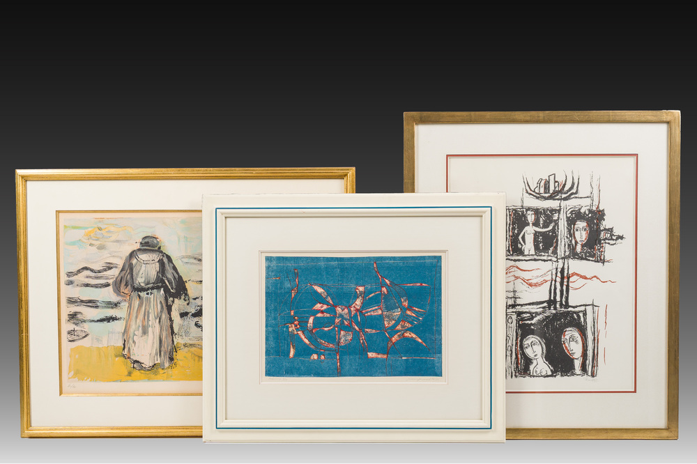 Belgische school: Drie grafische werken, 20ste eeuw