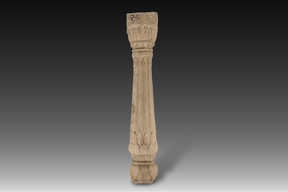 An Indian Mughal style sandstone column, probably Northern India, 18th C.