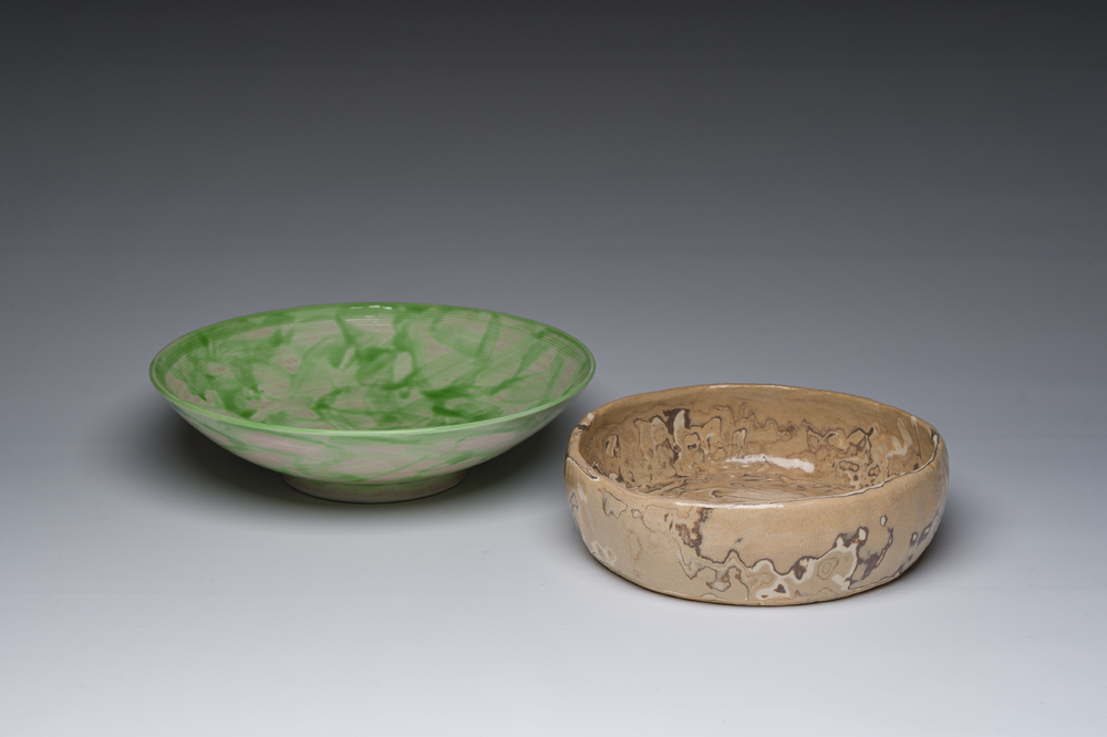 Two Japanese studio pottery bowls, Showa, 20th C.