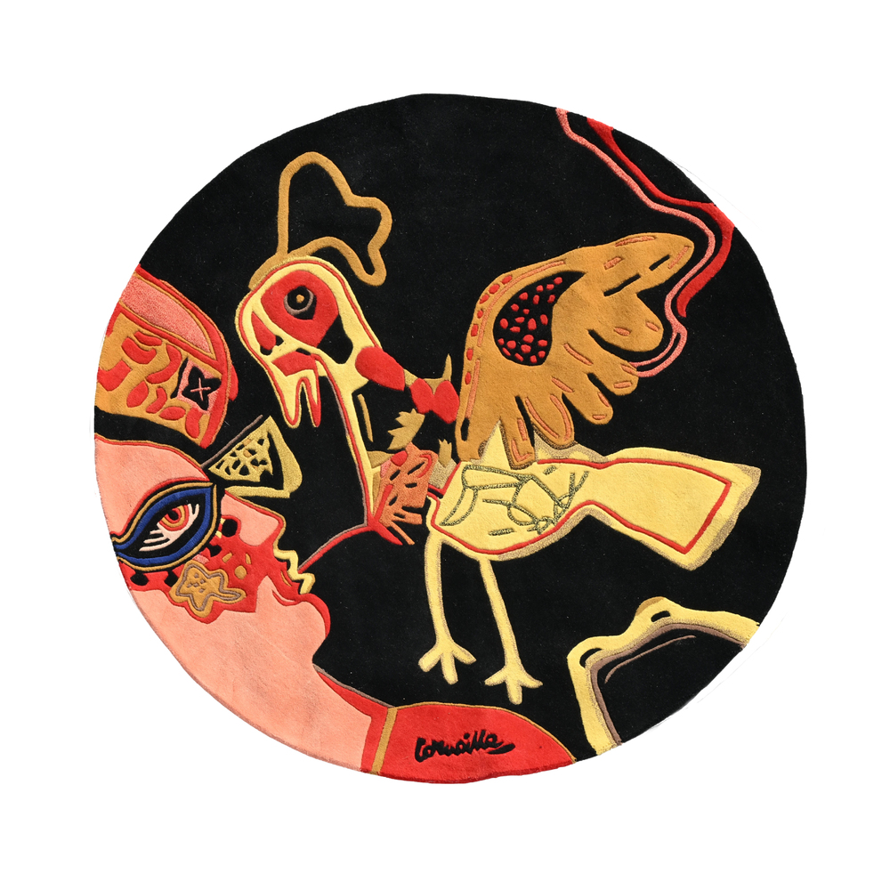 Guillaume Corneille van Beverloo (Corneille, 1922-2010): 'L'oiseau presque d&eacute;raisonnable', hand tufted wool, (2008)