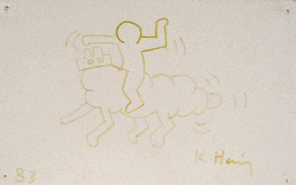 Keith Haring (1958-1990): Zonder titel, stift op karton, gedateerd (19)83