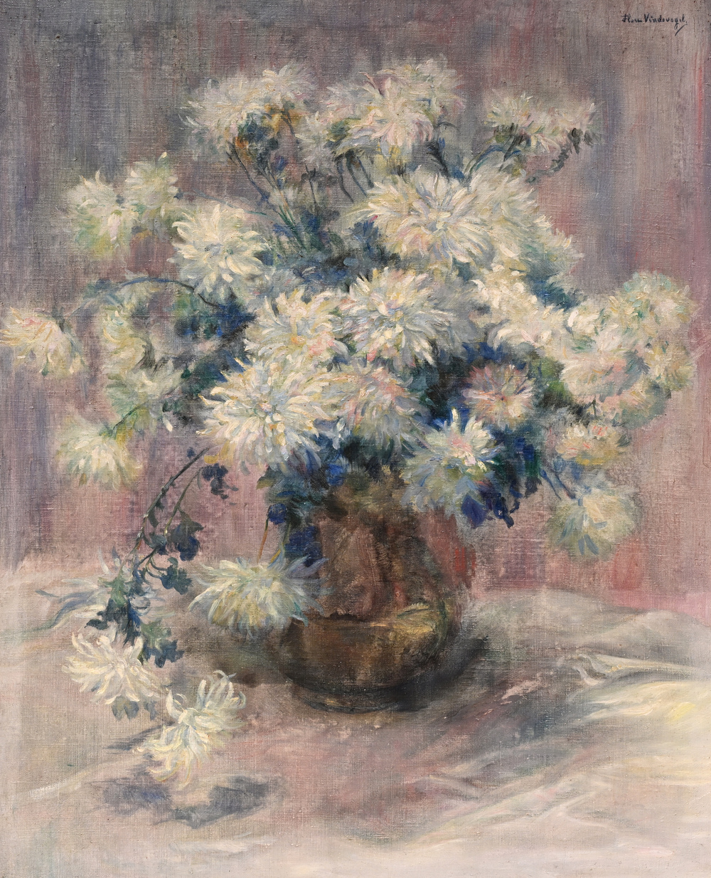 Flore Vindevogel-Geleedts (1866-1938): Still life of flowers, oil on canvas