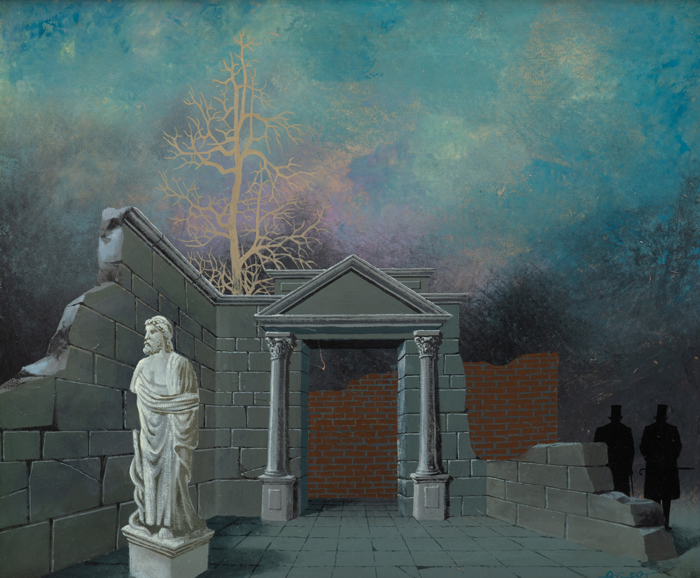 Gaston Bogaert (1918-2008): 'Esculpae', oil on board