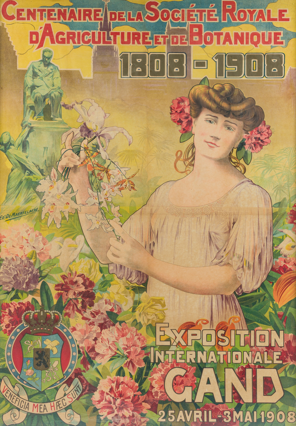 Edmond De Maertelaere (1876-1938): Affiche voor de expositie te Gent ter gelegenh. van het eeuwfeest van de Soc. Royale d'Agriculture, gedat. 1908