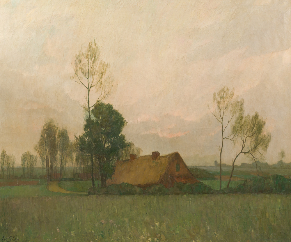 Piet Gillis (1887-1965): Landscape with farmhouse, oil on canvas, dated 1913