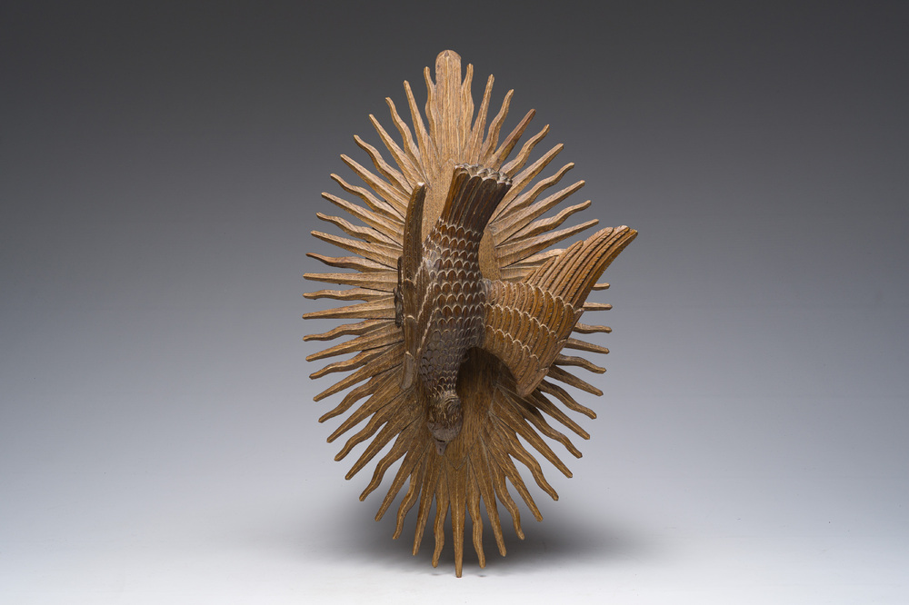 A carved oak 'Holy Spirit' sculpture, 19th C.