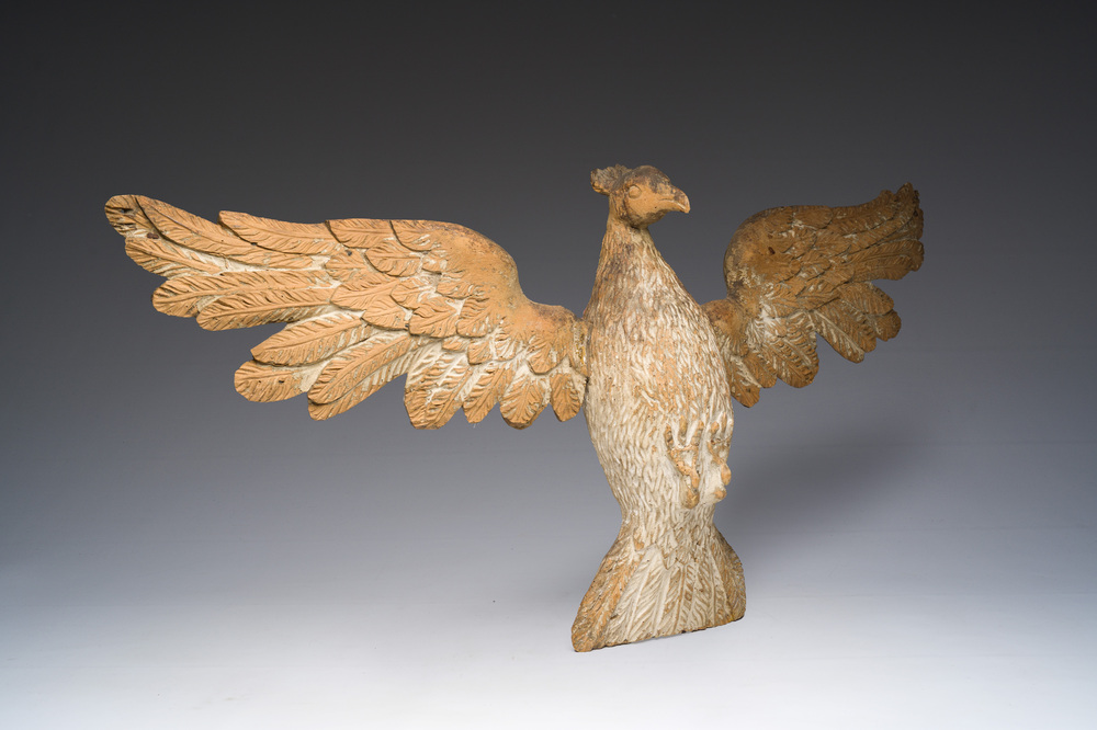 Grande sculpture du Saint-Esprit en bois sculpt&eacute; et patin&eacute;, Allemagne, 19&egrave;me si&egrave;cle