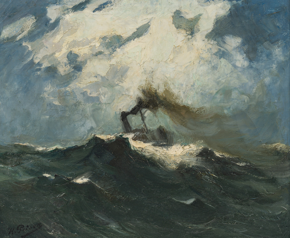 Kurt Peiser (1887-1962): 'Temp&ecirc;te' (storm), olie op doek