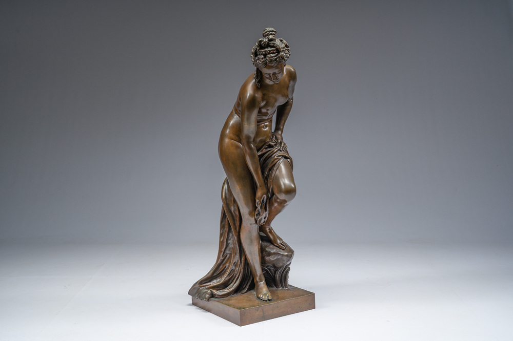 Eug&egrave;ne Cornu (1827-1899): V&eacute;nus sortant du bain ou La baigneuse, bronze &agrave; patine brune