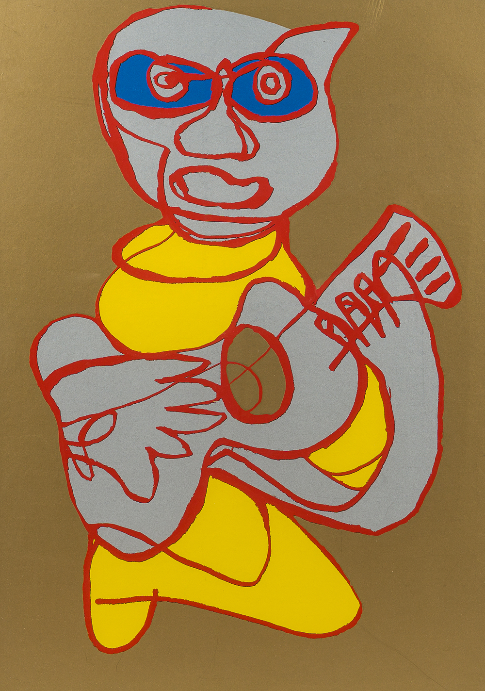 Karel Appel (1921-2006): 'Kool Luke Singing Hands/Cool Hand Luke', kleurenzeefdruk, ed. AP, (1978)