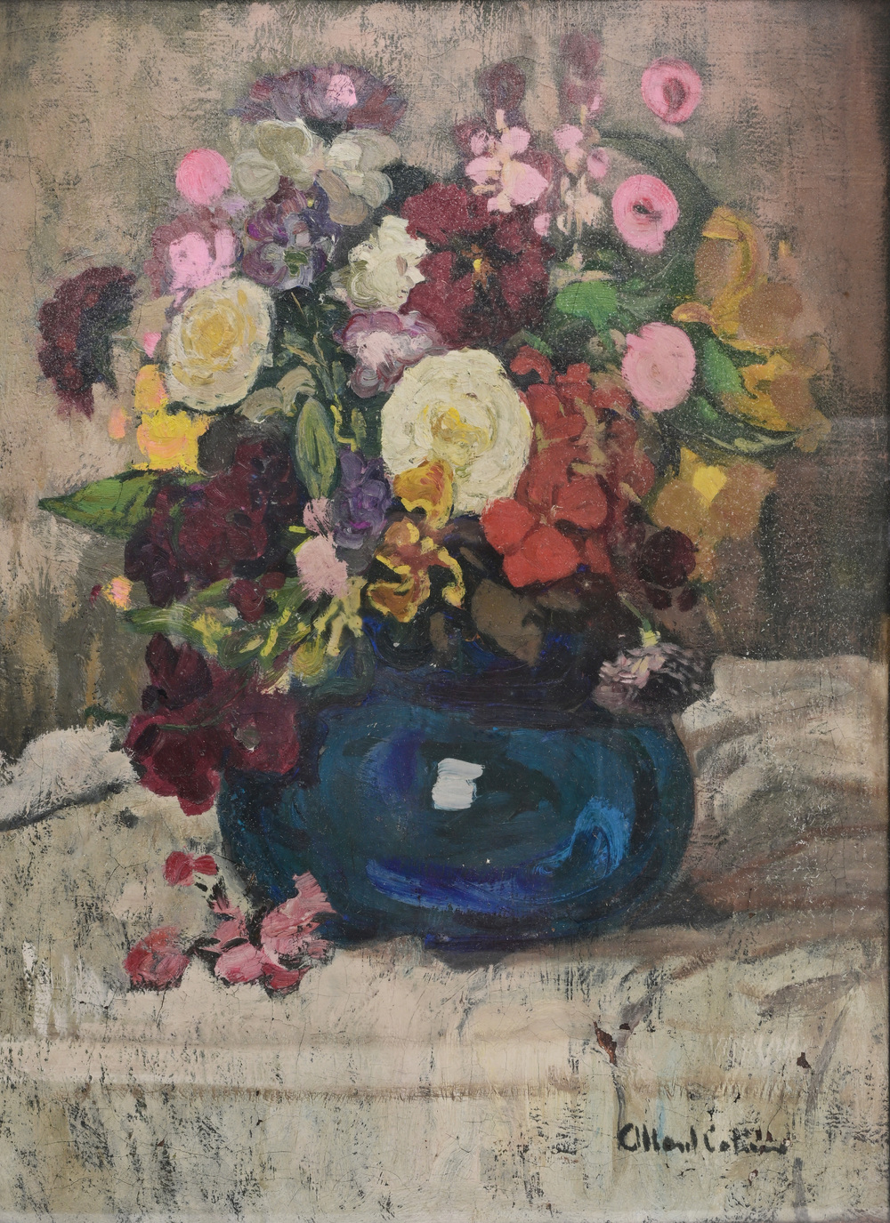 Fernand Allard L'Olivier (1883-1933): Still life with flowers, oil on canvas