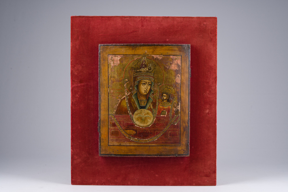 Ic&ocirc;ne orthodoxe, 'M&egrave;re de Dieu Chenstokhovskaya'', Russie, 18&egrave;me/19&egrave;me si&egrave;cle