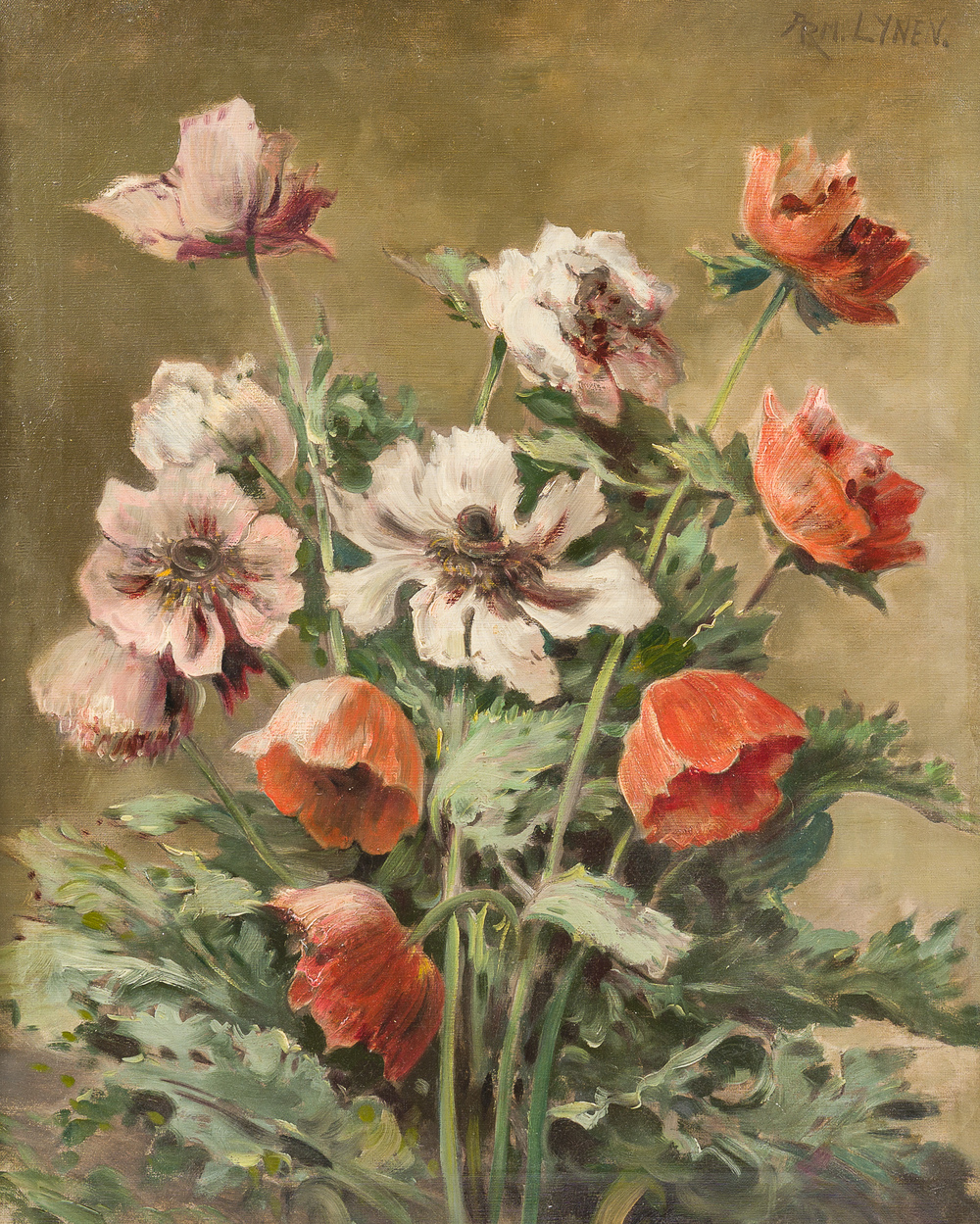 Armand Lynen (1849-1932): Flower still life, oil on canvas