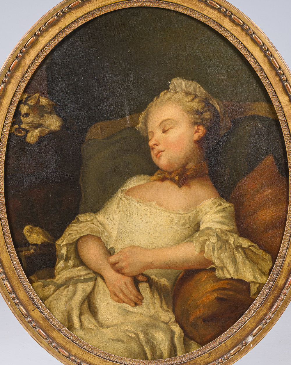 &Eacute;cole fran&ccedil;aise, suiveur de Jean-Fran&ccedil;ois Colson (1733-1803): 'Le repos', huile sur toile, 19&egrave;me si&egrave;cle