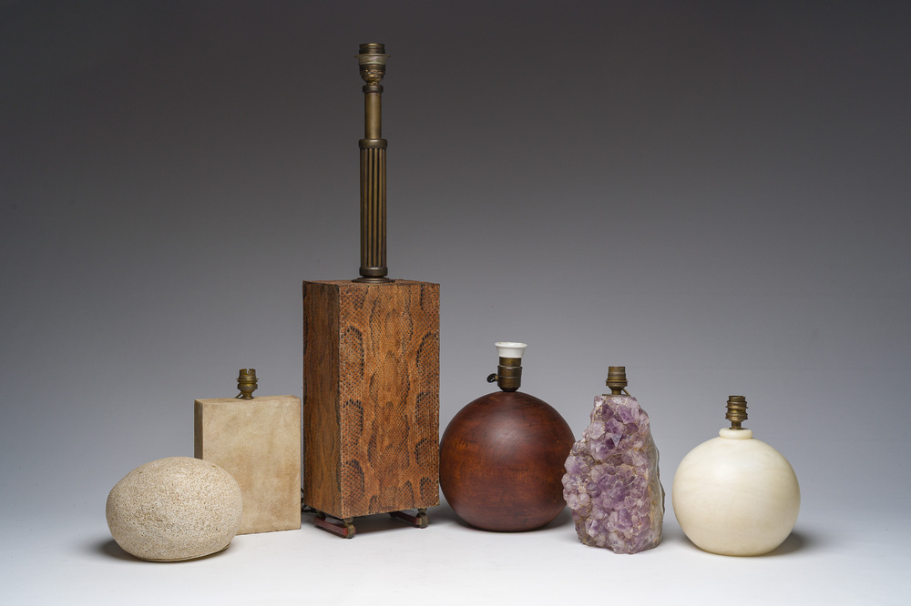 Collection int&eacute;ressante de six lampes diff&eacute;rentes, France, premier et deuxi&egrave;me troisi&egrave;me du 20&egrave;me si&egrave;cle