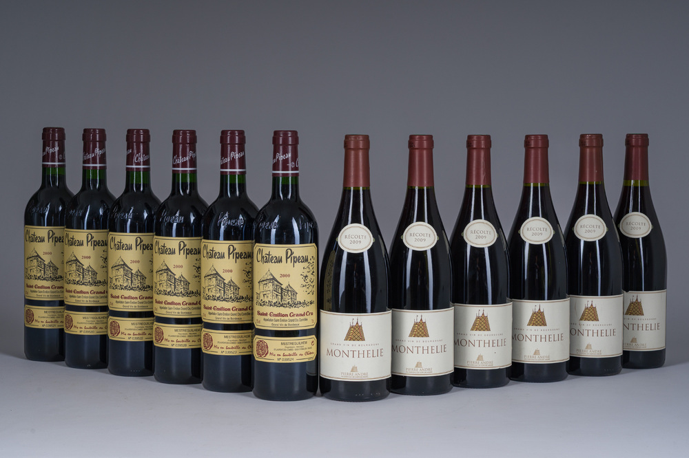2000-2009 Ch&acirc;teau Pipeau et Monthelie, 12 bouteilles