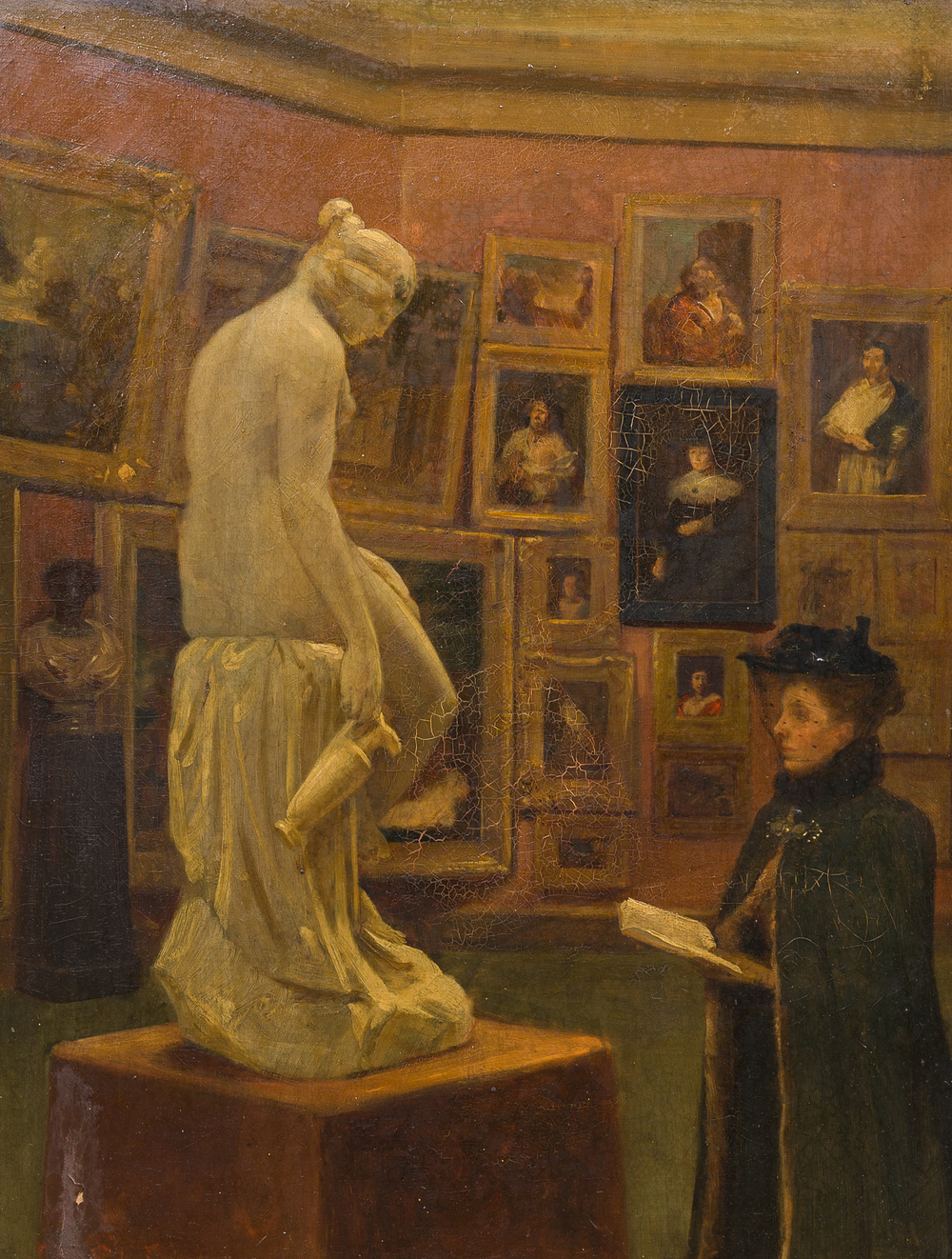 Charles Robertson (1859-1939): Visite au mus&eacute;e, huile sur toile