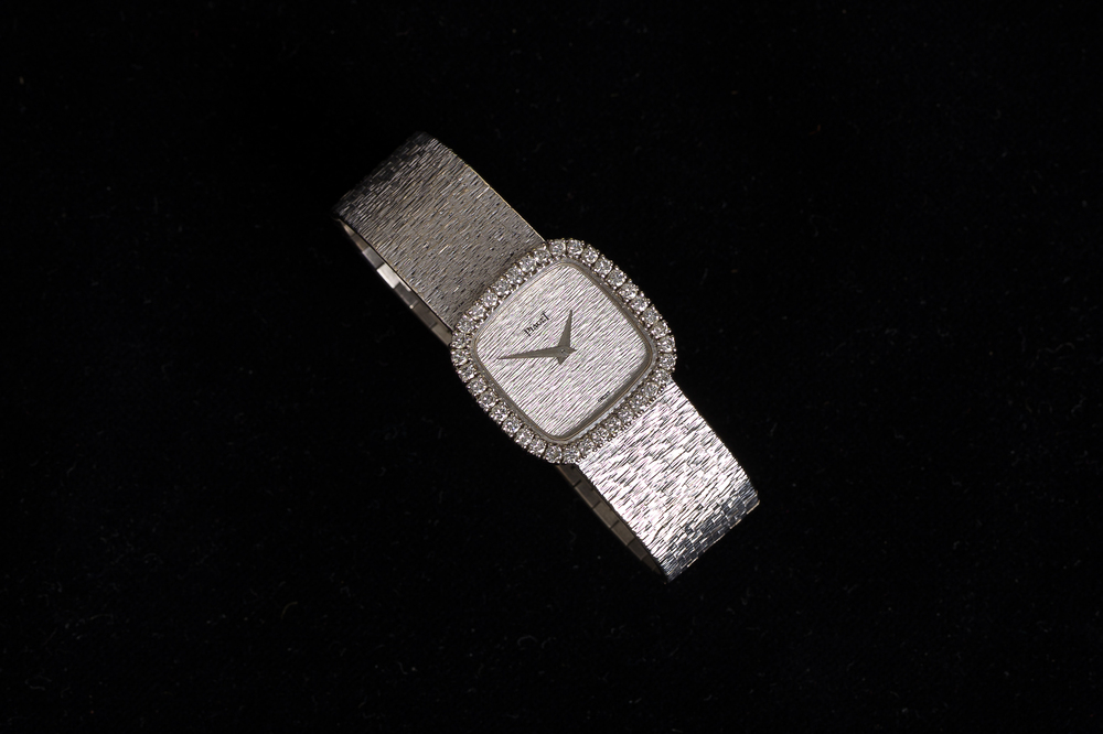 Montre bracelet Piaget en or blanc 18 carats avec diamants, 20&egrave;me si&egrave;cle