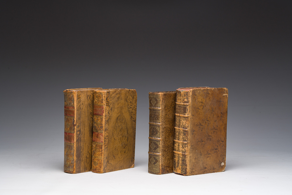 Quatre publications diverses portant sur la g&eacute;ographie, l'histoire et la litt&eacute;rature, 17&egrave;me/19&egrave;me si&egrave;cle