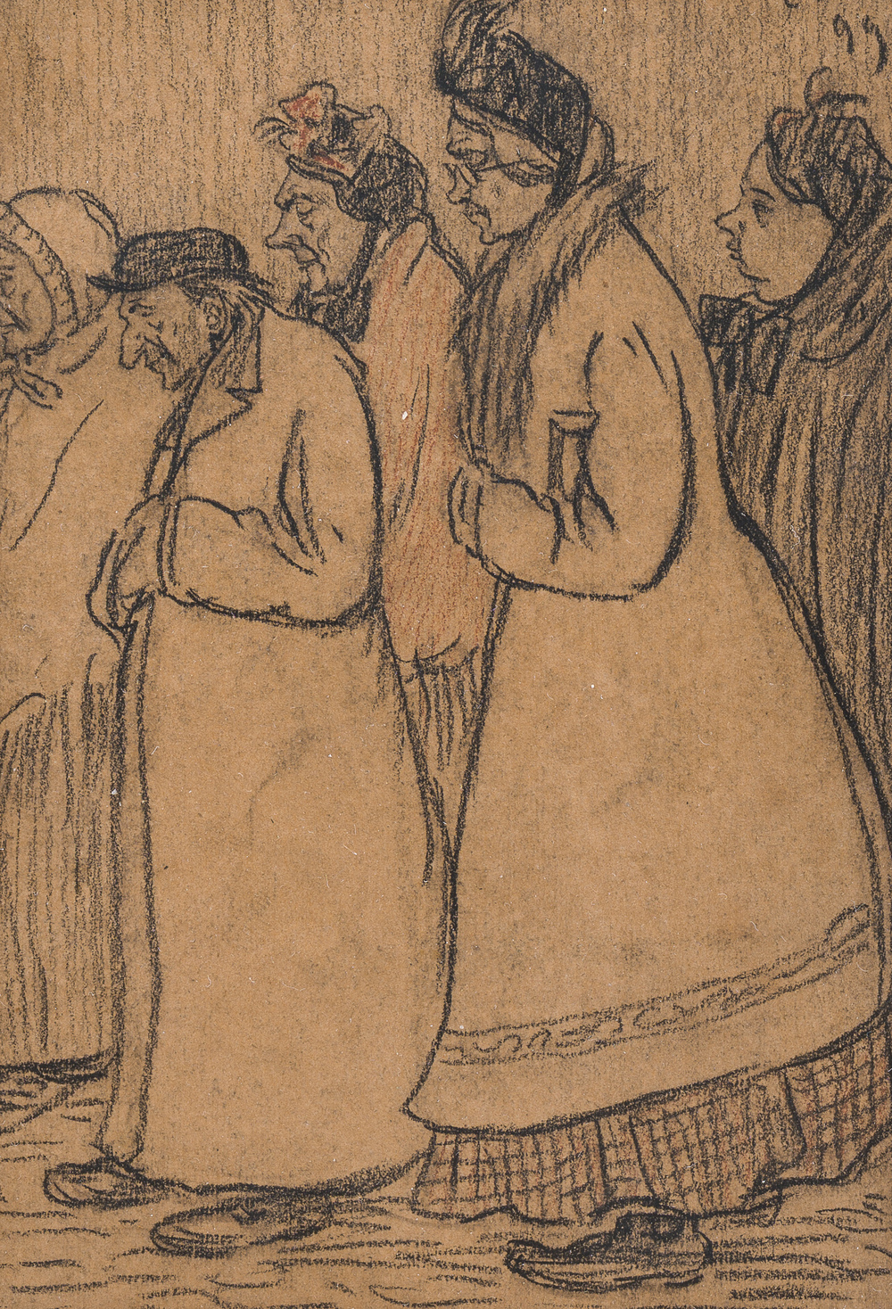 Eugeen Van Mieghem (1875-1930): La procession, technique mixte sur papier, dat&eacute; (18)99