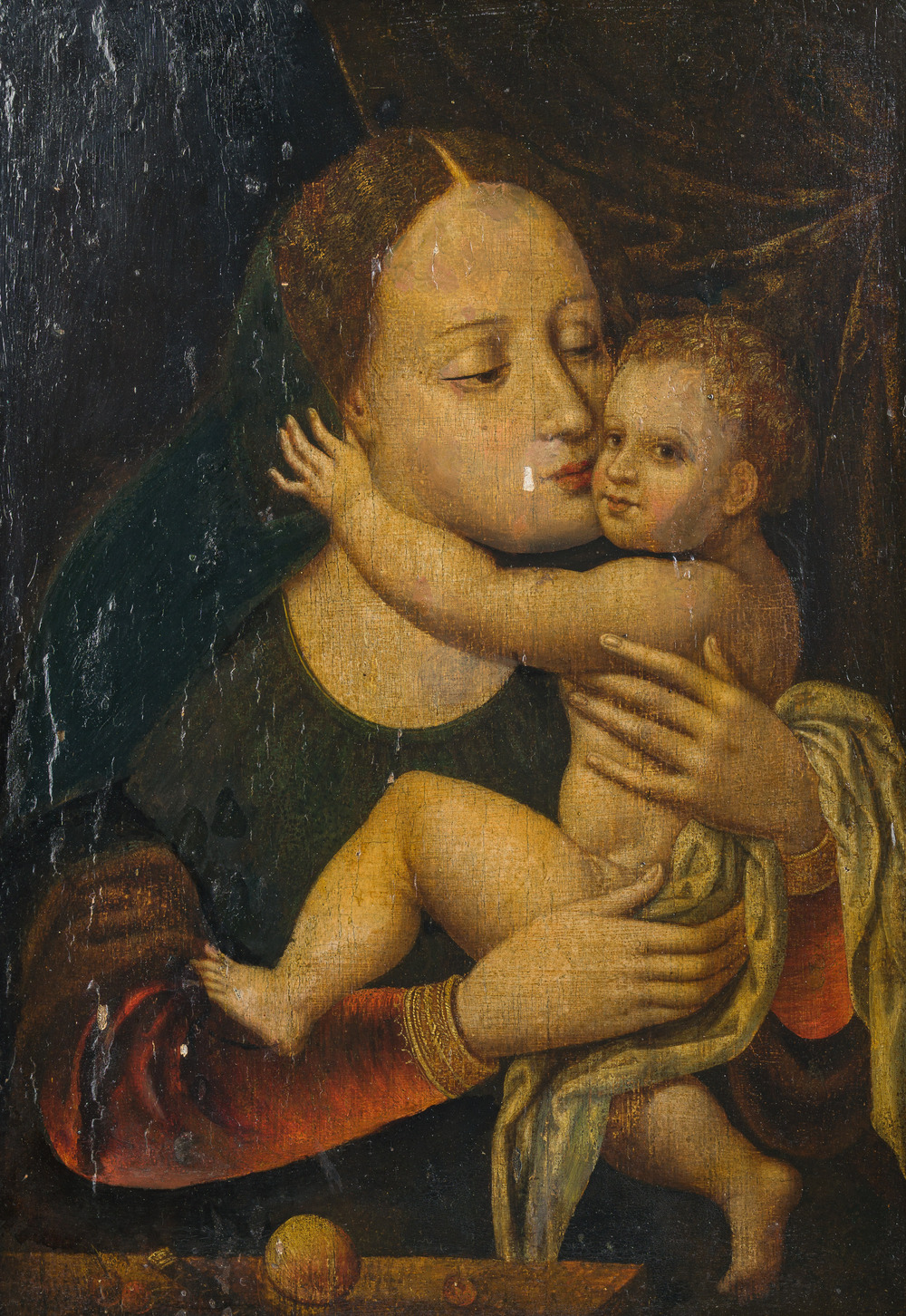 Flemish school, in the manner of the 16th C.: Madonna and Child, oil on panel, 18th C.