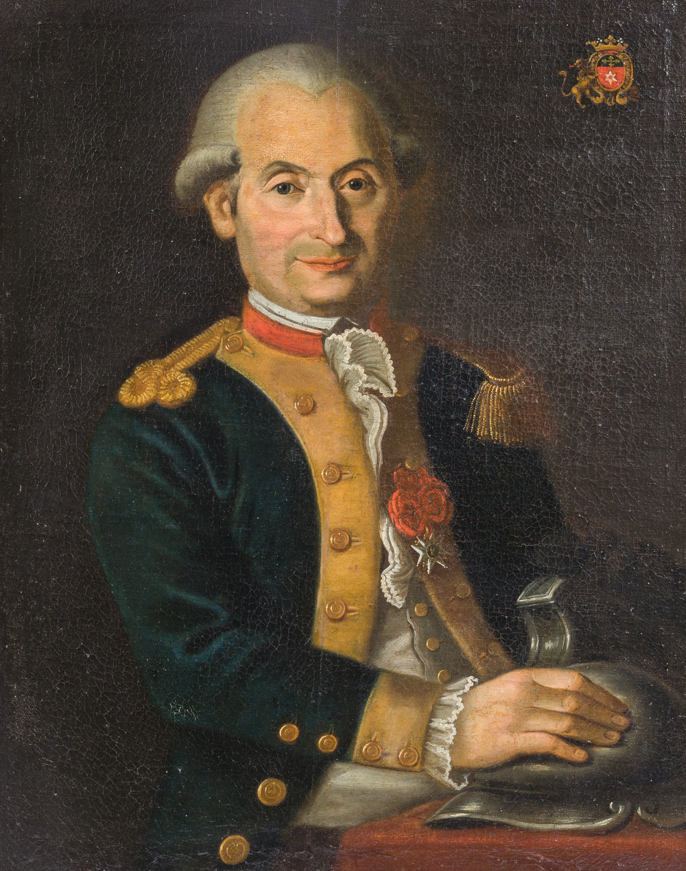 French school: Portrait of a scion of the d'Aulin family, oil on canvas, 18th C.