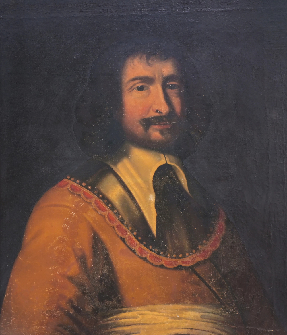 French school: Portrait of a nobleman, oil on canvas, 19th C.