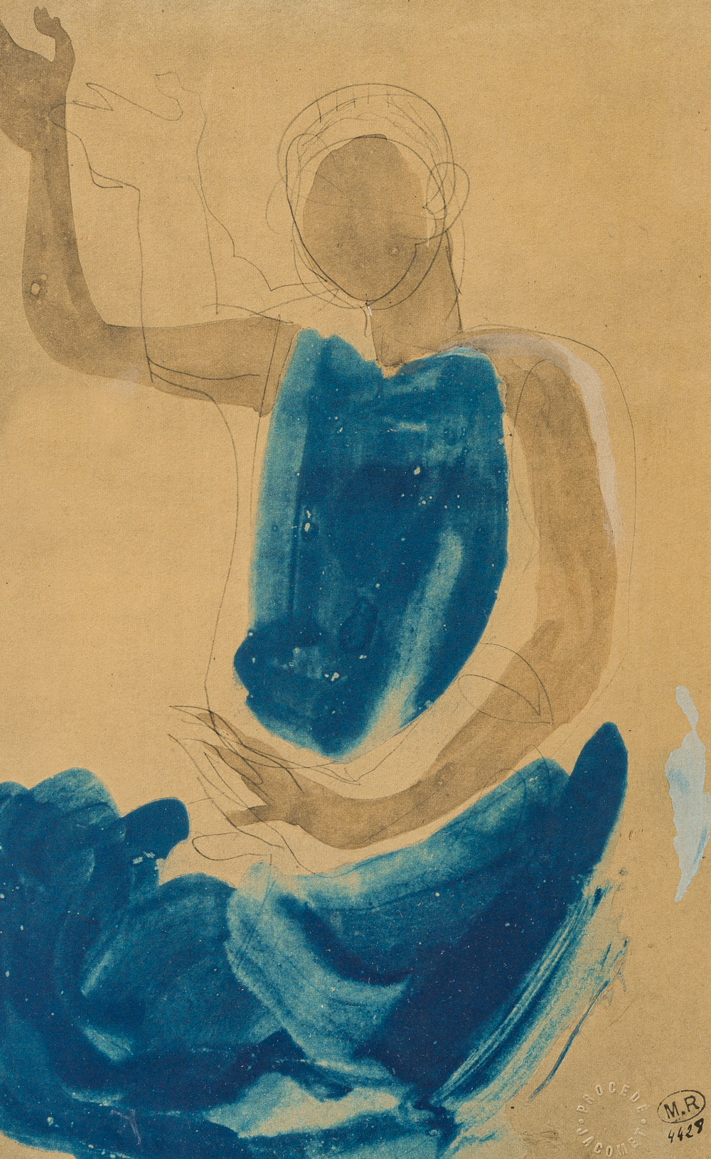 Auguste Rodin (1840-1917, after): Lady in a blue dress, multiple via the Jacomet procedure, with a stamp of the Mus&eacute;e Rodin