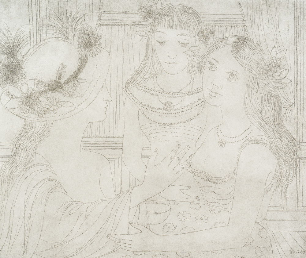Paul Delvaux (1897-1994): 'Visiteuse', etching, ed. 51/75, dated (19)80