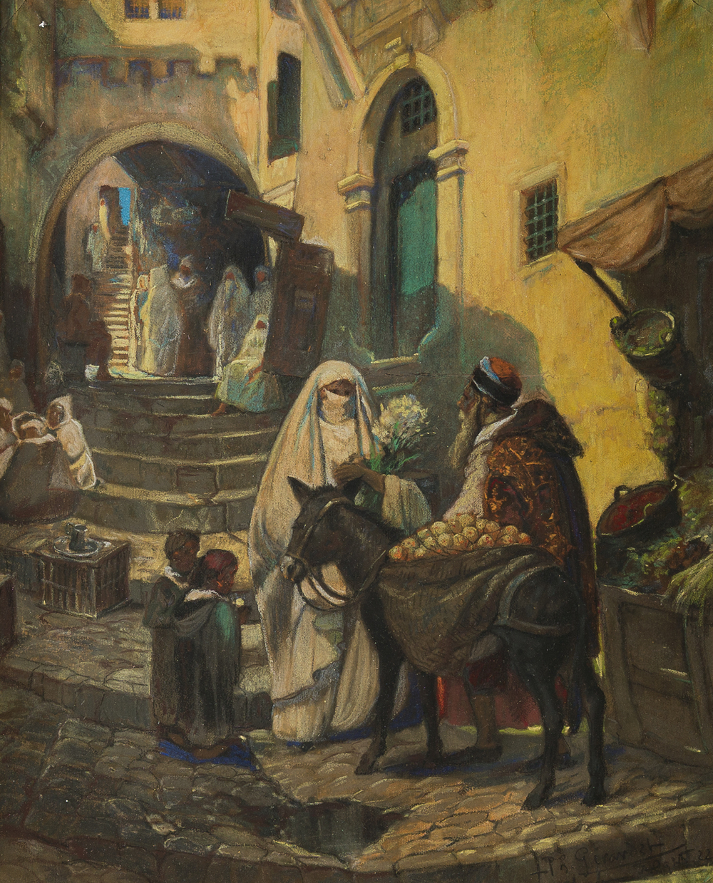 Ph. Girardet (19th/20th C.): 'Alger', pastel on paper, dated (19)22