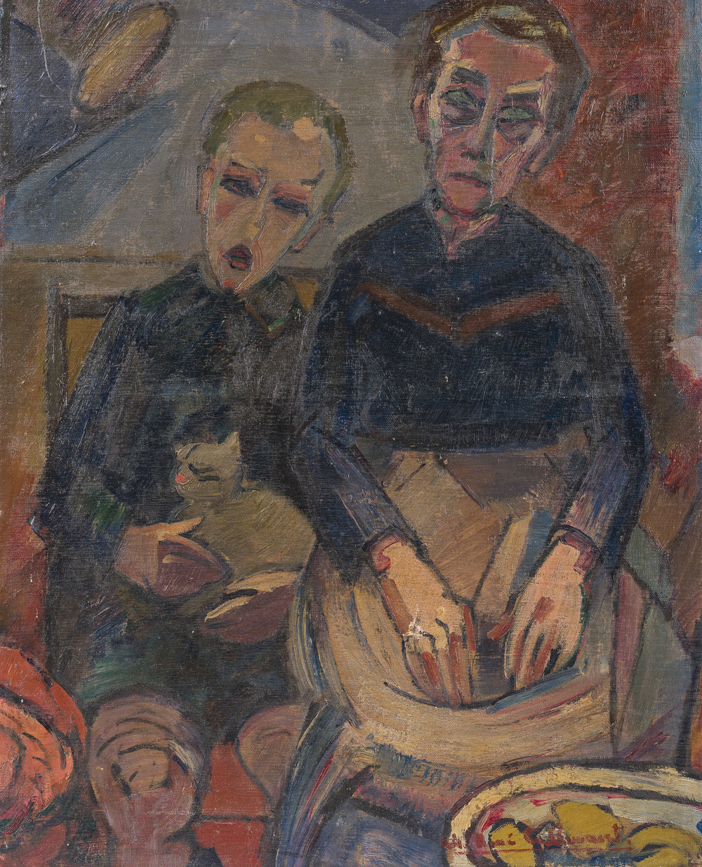 Charles-Ren&eacute; Callewaert (1893-1936): Family life, oil on canvas