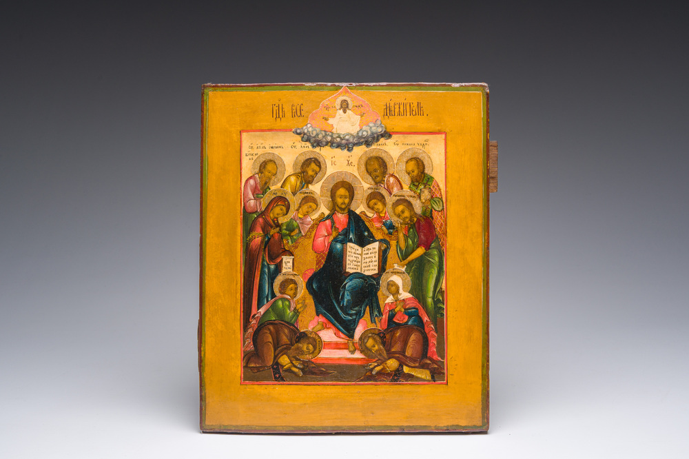 A Russian orthodox 'Deesis' icon, 19th C.