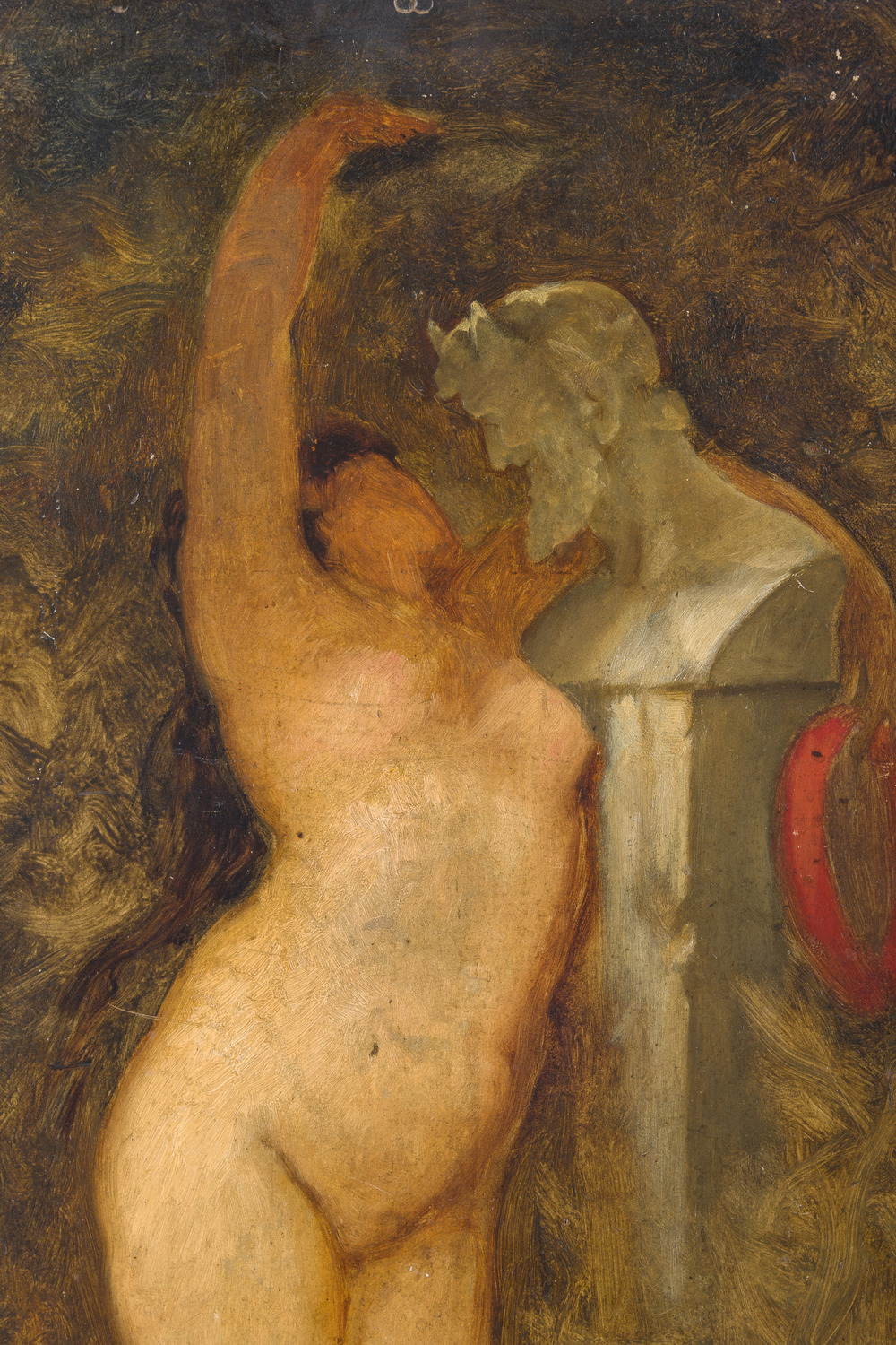 Louis Joseph Lebrun (1844&ndash;1900): Nymph glorifying the god Pan, oil on panel