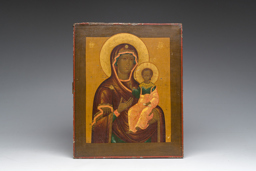 A Russian orthodox 'Mother of God' icon, 19th C.