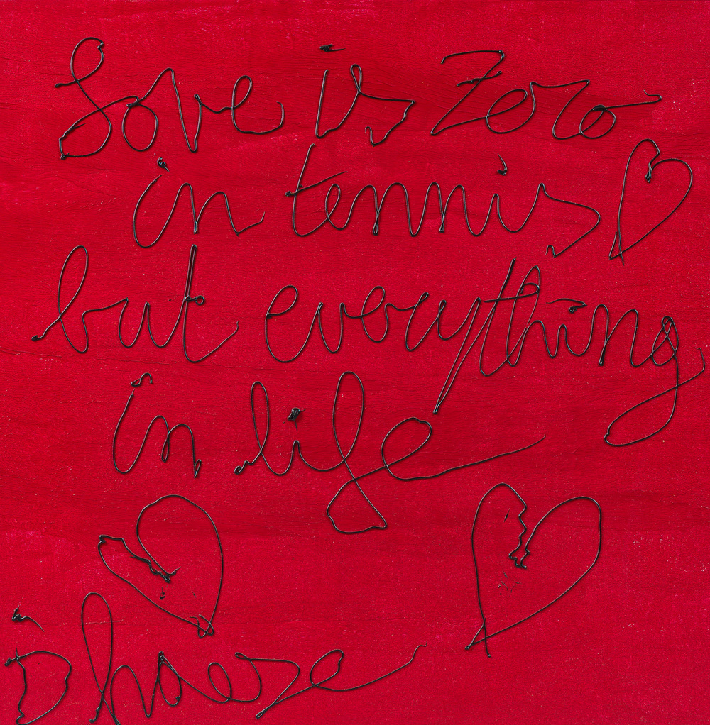 Hannes D'Haese (1965): 'Love is zero in tennis but everything in life', acrylic on canvas