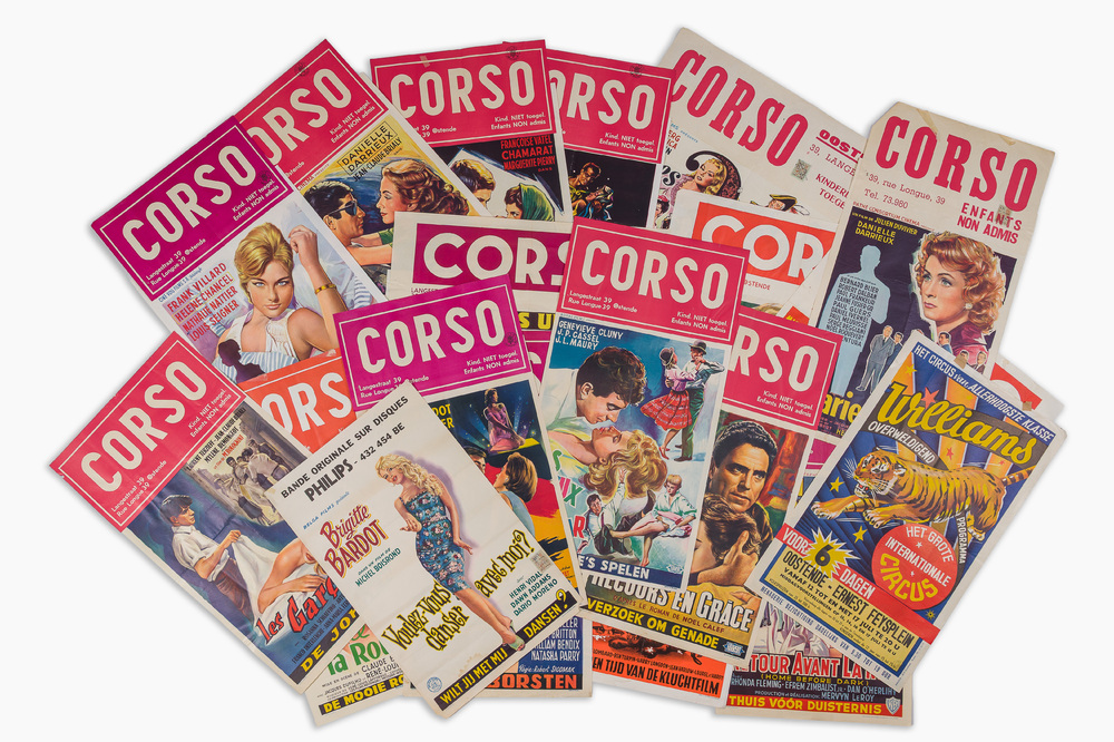 Nineteen various posters promoting mainly Ostend events (Cinema Corso, Circus, etc.), 20th C.