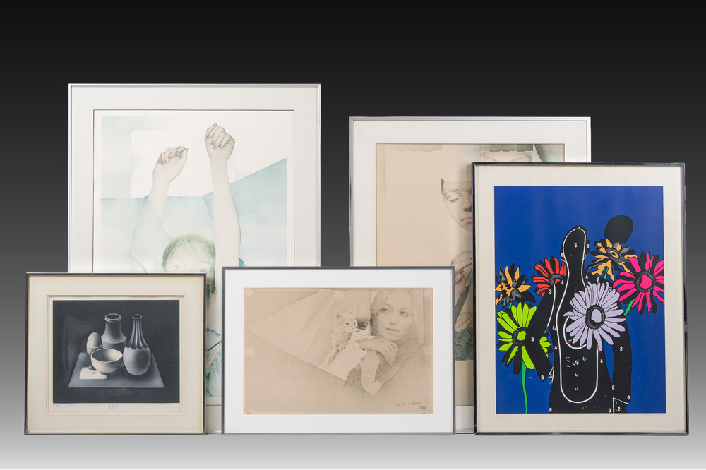 European school: Five various graphic works, 20th C.