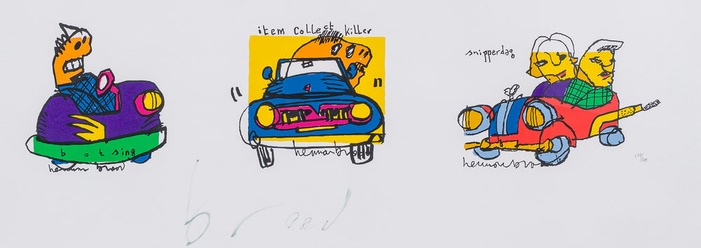 Herman Brood (1946-2001): 'Cars' or 'Cars botsing', serigraph in colours, ed. 174/200