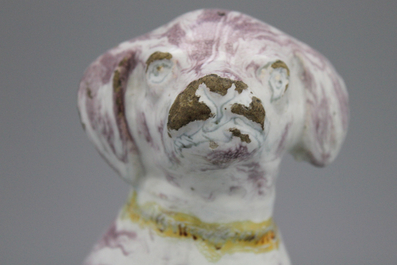A Brussels faience model of a dog, ca. 1750