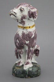 Hond in Brussels aardewerk, ca. 1750