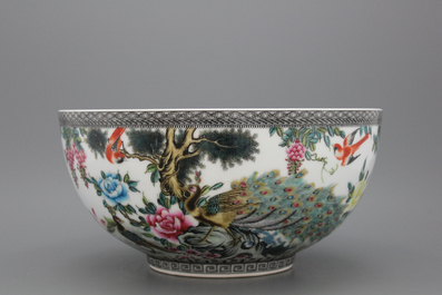 A large Chinese porcelain bowl, Republic, 20th C.