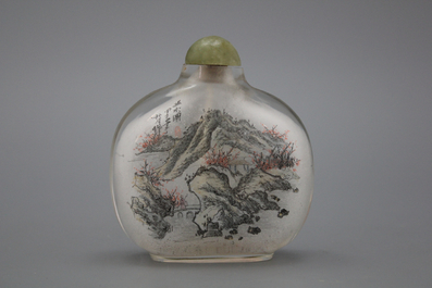 Tabati&egrave;re chinoise peint sous verre, 20e