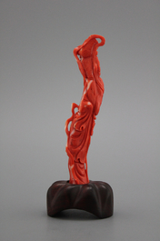 Guanyin en corail chinois, 19/20e