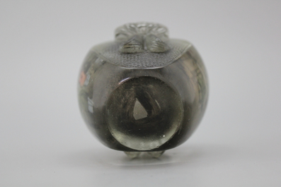 Tabati&egrave;re chinoise en verre de P&eacute;kin, peint sous verre, 20e