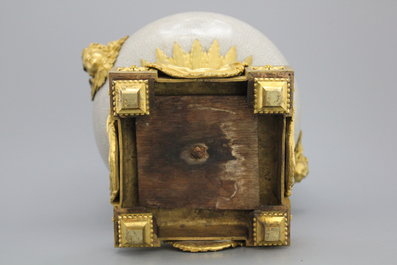 A French ormolu-mounted Chinese crackle bowl, 18/19th C.